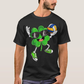 Volleyball Kleeblatt Lucky Clover Irish St Patrick T-Shirt