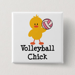 Volleyball-Küken-Knopf Button