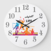 Volleyball Laife Große Wanduhr (Vorderseite)