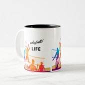 Volleyball Laife Zweifarbige Tasse (Vorderseite Links)