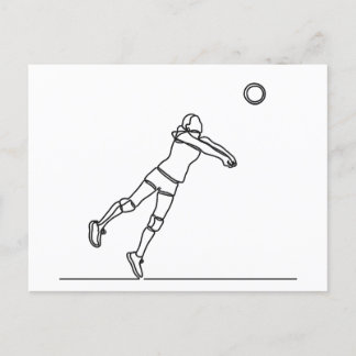 Volleyball-Libero-Linie zeichnend Postkarte