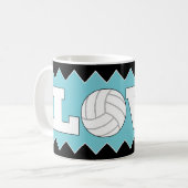 Volleyball LIEBE Custom Colour Fun Kaffee Tasse (Vorderseite Links)