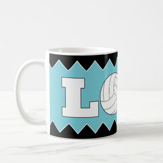 Volleyball LIEBE Custom Colour Fun Kaffee Tasse (Links)