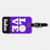 Volleyball-LIEBE Individuelle Name und Niedliche F Gepäckanhänger (Vorderseite horizontal)