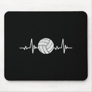 Volleyball Liebhaber Herzschlag Vintage Retro Voll Mousepad