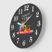 Volleyball Life Große Wanduhr (Winkel)
