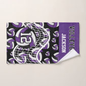 Volleyball - Lila, schwarz und weiß Handtuch (Handtuch)