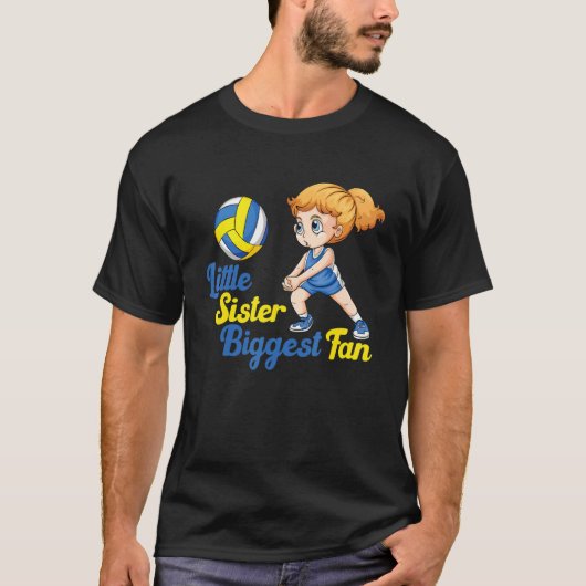 volleyball little sister biggest fan volleyball si T-Shirt (Vorderseite)