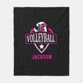 Volleyball-Logo mit DIY-Nummer - Hot Pink Fleecedecke (Vorderseite)