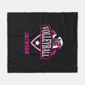 Volleyball-Logo mit DIY-Nummer - Hot Pink Fleecedecke (Vorderseite (Horizontal))