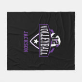 Volleyball-Logo mit DIY-Nummer - Lila Fleecedecke (Vorderseite (Horizontal))