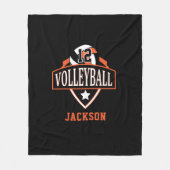 Volleyball-Logo mit DIY-Nummer - Orange Fleecedecke (Vorderseite)