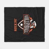 Volleyball-Logo mit DIY-Nummer - Orange Fleecedecke (Vorderseite (Horizontal))