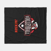Volleyball-Logo mit DIY-Nummer - Rot Fleecedecke (Vorderseite (Horizontal))
