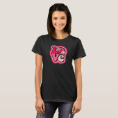 Volleyball Love for Teens & Women Pink & Red Desig T-Shirt (Vorne ganz)
