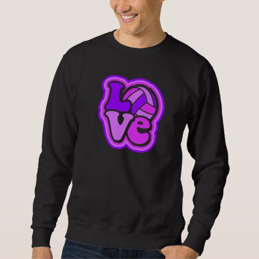 Volleyball Love Purple & Pink for Teens & Women Pr Sweatshirt (Vorderseite)