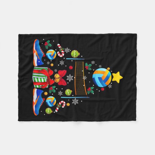 Volleyball Lover Weihnachtsbaum Funny Sports Playe Fleecedecke (Vorderseite (Horizontal))