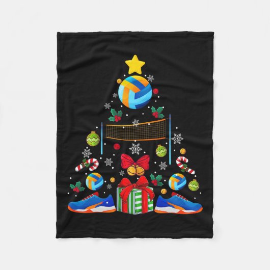 Volleyball Lover Weihnachtsbaum Funny Sports Playe Fleecedecke (Vorderseite)