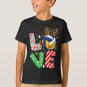 Volleyball Lovers Boys Girls Kinder Weihnachten V T-Shirt