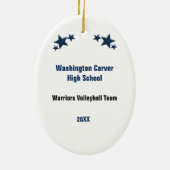 Volleyball-Mädchen-brünettes dunkelblaues u. Keramik Ornament (Hinten)