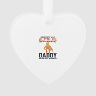 Volleyball Mädchen Daddy Vintage Gravur Shirt Desi Ornament