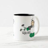 Volleyball-Mädchen Zweifarbige Tasse (VorderseiteRechts)