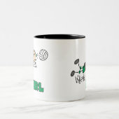 Volleyball-Mädchen Zweifarbige Tasse (Mittel)