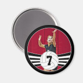 Volleyball-Magnet für Schwarz-Weiß-Foto Magnet (Vorderseite/Rückseite)