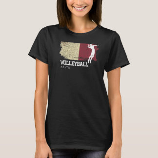 Volleyball Malta Flag Girls Volleyball Frauen T-Shirt