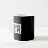 Volleyball Mama Blue Leopard 8 Kaffeetasse (Vorderseite Links)