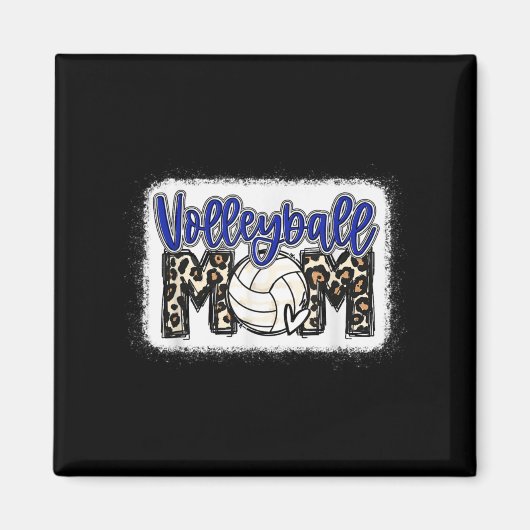 Volleyball Mama Blue Leopard 8 Magnet (Vorne)