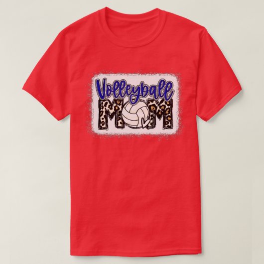 Volleyball Mama Blue Leopard T-Shirt (Design vorne)