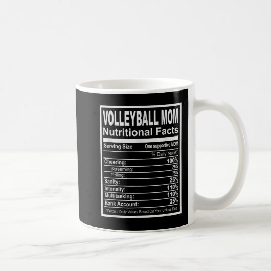 Volleyball Mama Ernährung Fakten Kaffeetasse (Rechts)