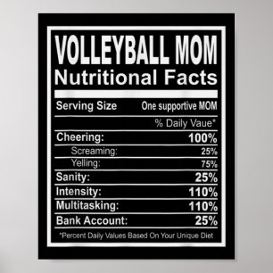 Volleyball Mama Ernährung Fakten Poster