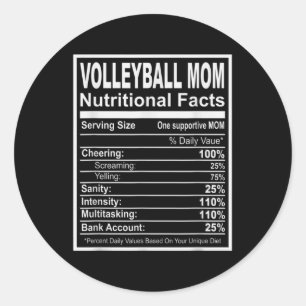 Volleyball Mama Ernährung Fakten Runder Aufkleber