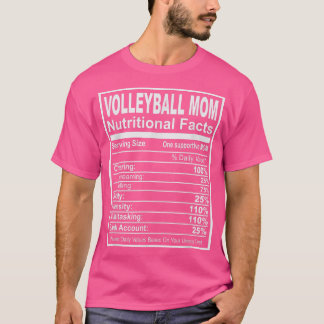Volleyball Mama Ernährung Fakten T-Shirt