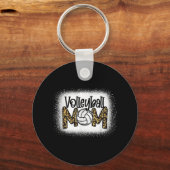 Volleyball Mama Frauen Leopard Niedlich geblasen S Schlüsselanhänger (Vorderseite)