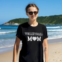 Volleyball-Mama Herzförmiger Volleyball-T - Shirt