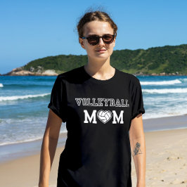 Volleyball-Mama Herzförmiger Volleyball-T - Shirt