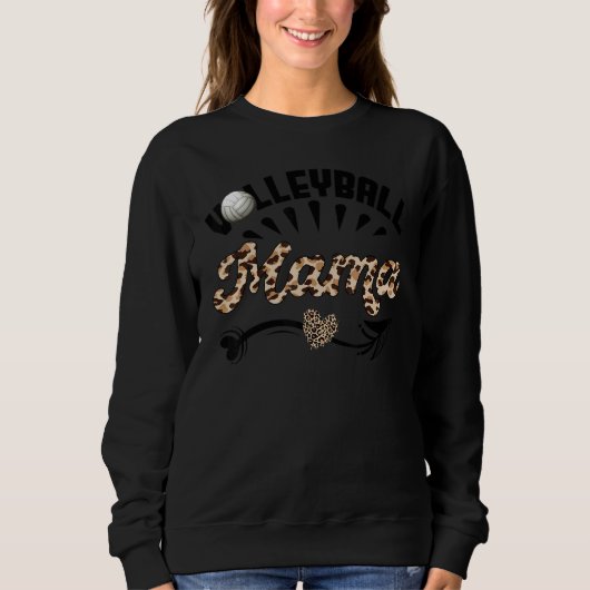 Volleyball Mama Leopard Ball Mom Mother's Day Sweatshirt (Vorderseite)