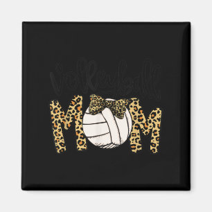 Volleyball Mama Leopard Fun Ball Mama Muttertag G Magnet