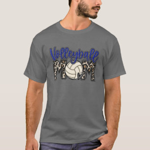 Volleyball Mama Leopard Funny Ball Mama Muttertag T-Shirt