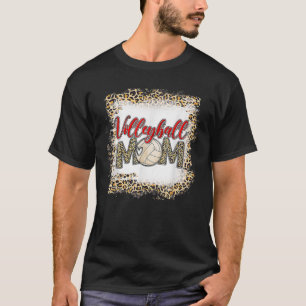 Volleyball Mama Leopard Funny Sport Ball Mama Mutt T-Shirt