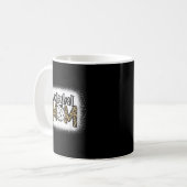 Volleyball Mama Leopard gebleicht Muttertag W Kaffeetasse (Vorderseite Links)