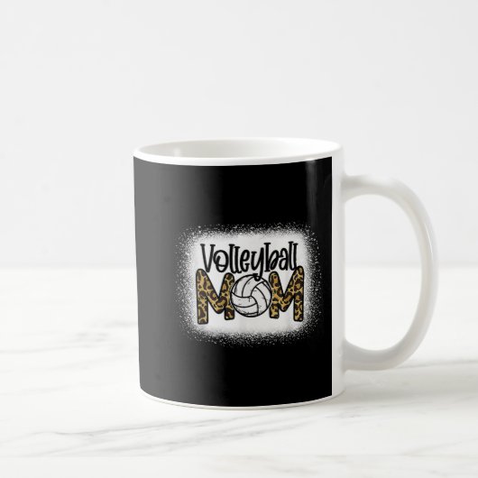 Volleyball Mama Leopard gebleicht Muttertag W Kaffeetasse (Rechts)