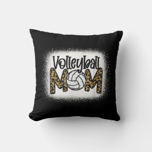 Volleyball Mama Leopard gebleicht Muttertag W Kissen