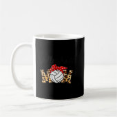 Volleyball Mama Leopard hat Spaß Muttertag geblase Kaffeetasse (Links)