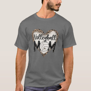 Volleyball Mama Leopard Herzblut Mama Mutter T-Shirt