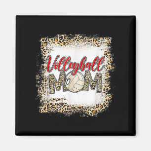 Volleyball Mama Leopard Spaß Sport Ball Mama Mutte Magnet