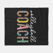 Volleyball Mama Leopard Volleyball Trainerteam Ges Fleecedecke (Vorderseite (Horizontal))